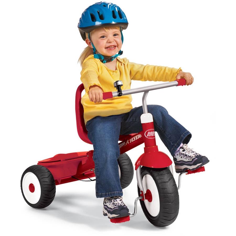Radio Flyer Deluxe Steer &amp; Stroll Tricycle with Parent Push Handle and Adjustable Seat for Ages 2 to 5 Years