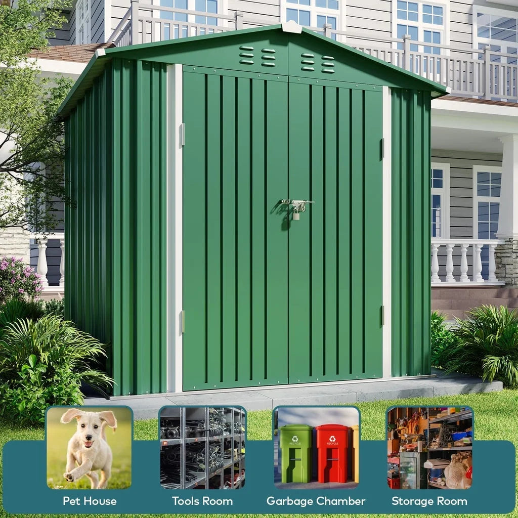 6' x 4' Outdoor Storage Shed on Sale, Aiho Shed & Outdoor Storage Clearance, Metal Storage Shed for Outside, Backyard, Garden & Patio - Dark Gray