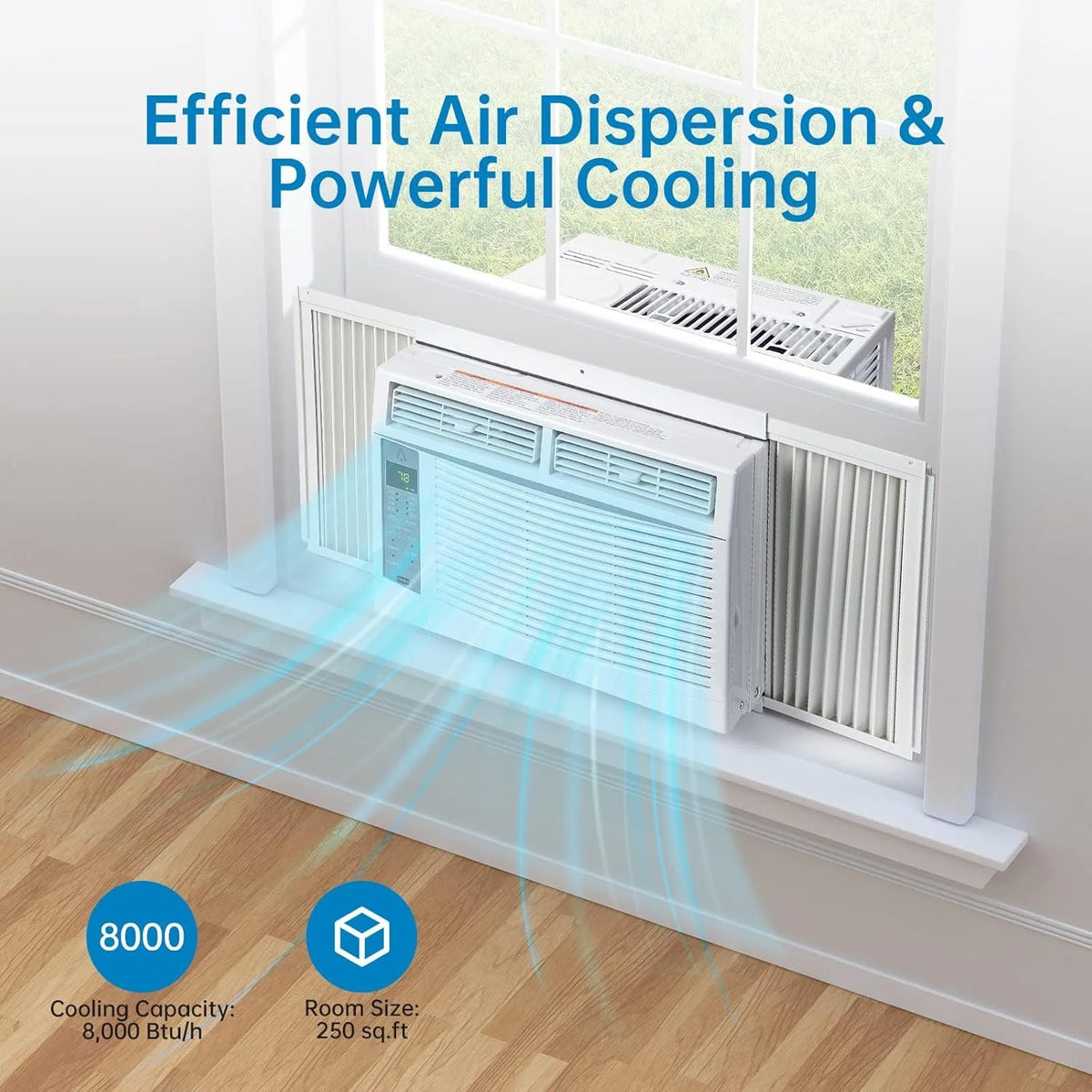 GAOMON Smart 6000 BTU Window Air Conditioner �C WiFi-Enabled AC with Remote & App Control, Timer, Sleep Mode, Easy Install Kit, Cools Rooms Up to 350 Sq. Ft, 115V, White