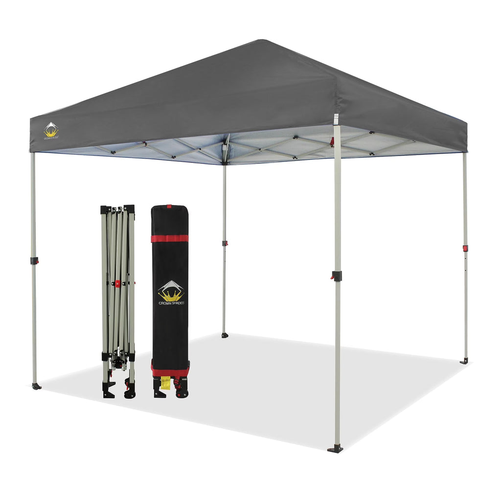 CROWN SHADES 8x8 Pop Up Canopy with One Push Setup Easy Outdoor Sun Shade for Events Parties Camping Forest Green