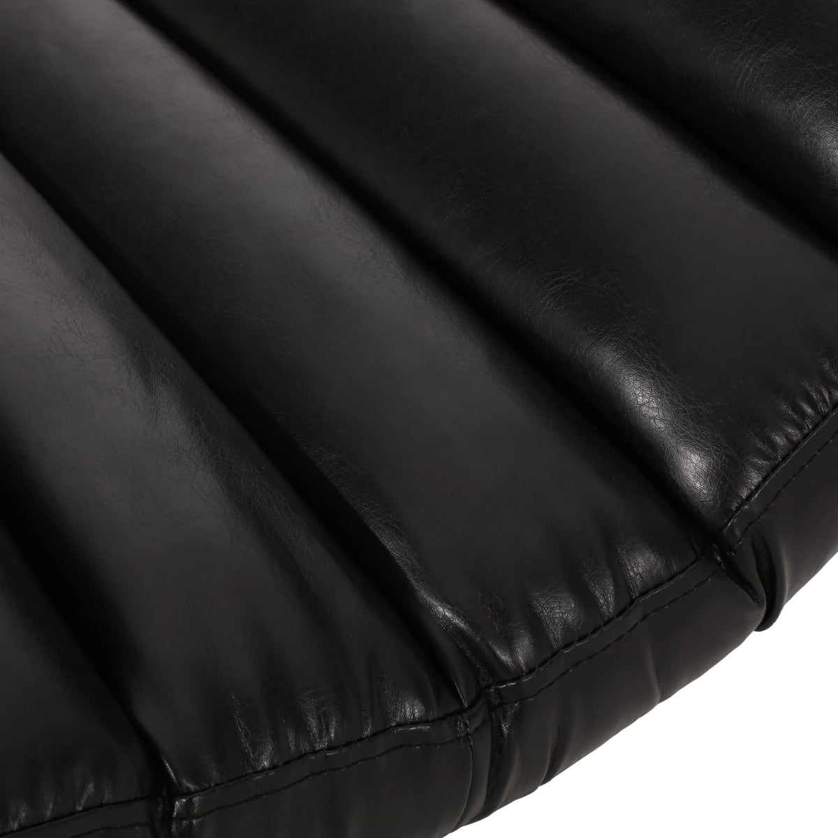 Zarae Modern Channel Stitch Chaise Lounge, Midnight Black and Silver
