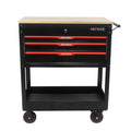 38-Inch Rolling Tool Chest, Tool Box with 3-Drawer, Multifunctional Mobile Tool Cabinet with Wheels and Wooden Top, Drawer Liner, Tool Cart for Workshop Mechanics Garage, Home Improvement