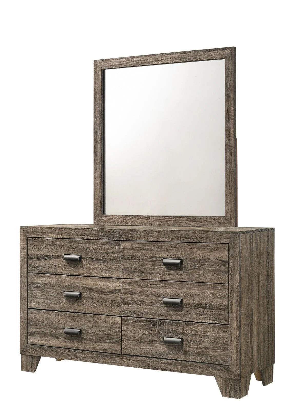 Beautiful Gray Finish 5Pc Full Size Upholstered HB Panel Bed Set Wooden Bedroom Furniture
