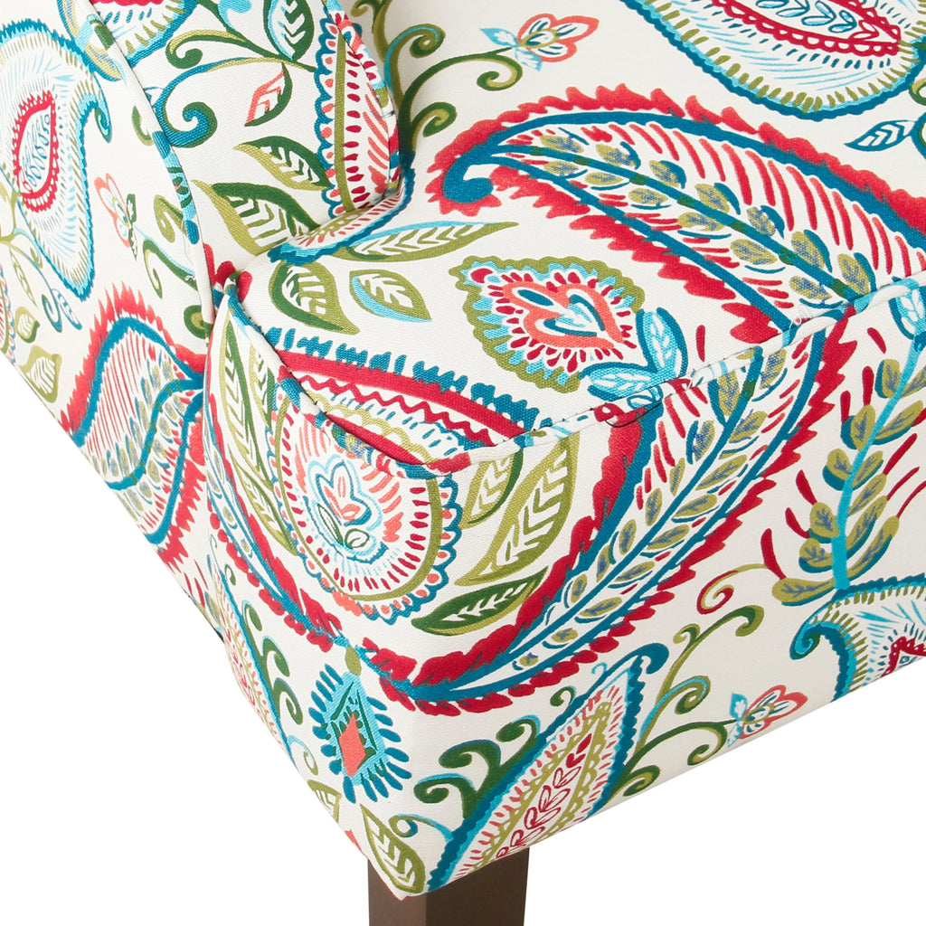 HomePop Classic Swoop Accent Chair - Blue and White Damask