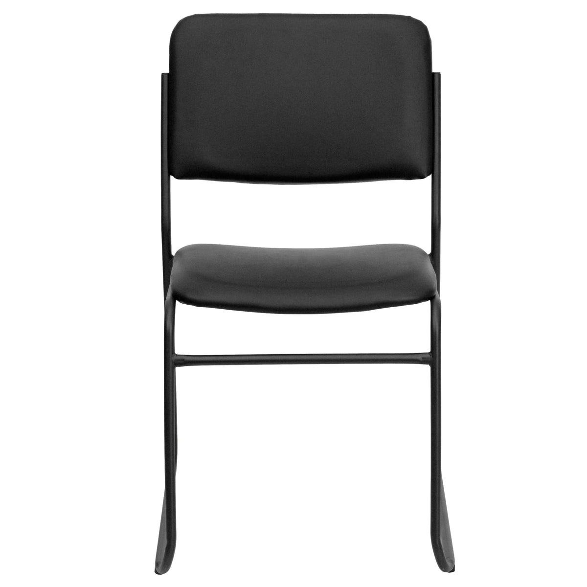 Flash Furniture Hercules Series Adult High-Density Vinyl Sled Base Stack Chairs, Set of 5, Black