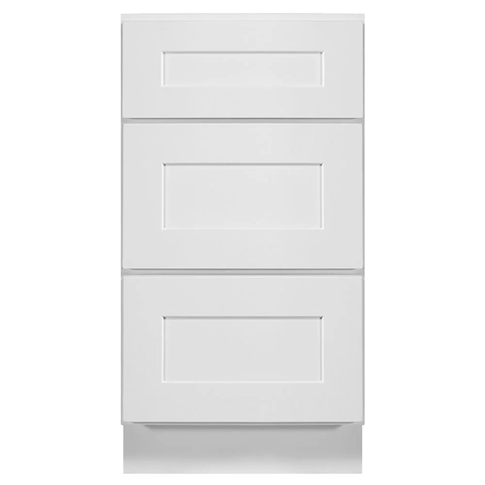Design House 561464 Brookings Unassembled Shaker Drawer Base Kitchen Cabinet 18x34.5x24, White