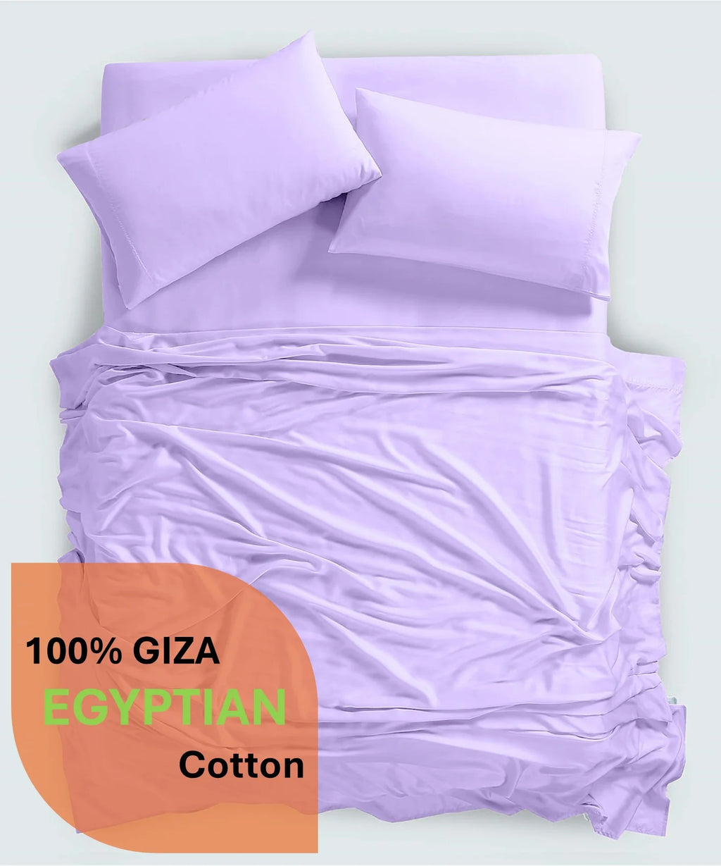 600 Thread Count, 100% Giza Egyptian Cotton Bedding Set, 4-PC Sheets Set, 15 Inch Deep Pocket of Fitted Sheet, Soft Sateen Weave Breathable - Black, Twin