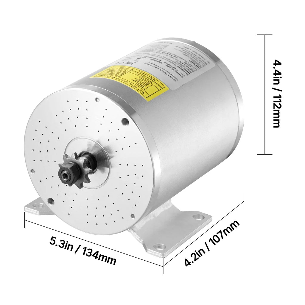 KFFKFF 1800W Electric Brushless DC Motor Set - 48V 4500rpm Motor featuring Enhanced Speed Regulator and Foot Pedal Accelerator Set for Go Karts, E-Bike, Motorcycle, Scooter DIY