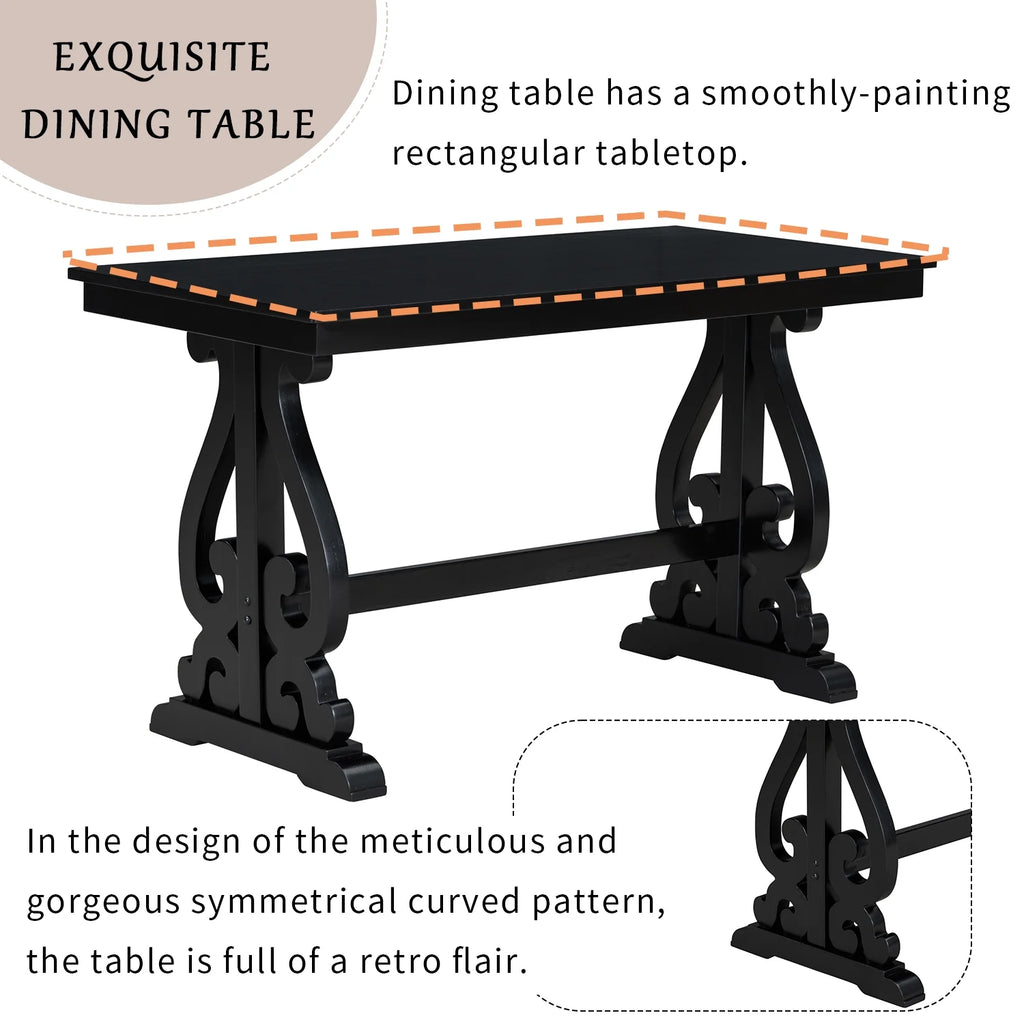 5 Piece Dining Table Set, Atumon Dining Table Set for 4, Wood Dining Room Set with 1 Table and 4 Upholstered Chairs, Farmhouse Dining Table Set for Kitchen Dining Room Apartment, Natural