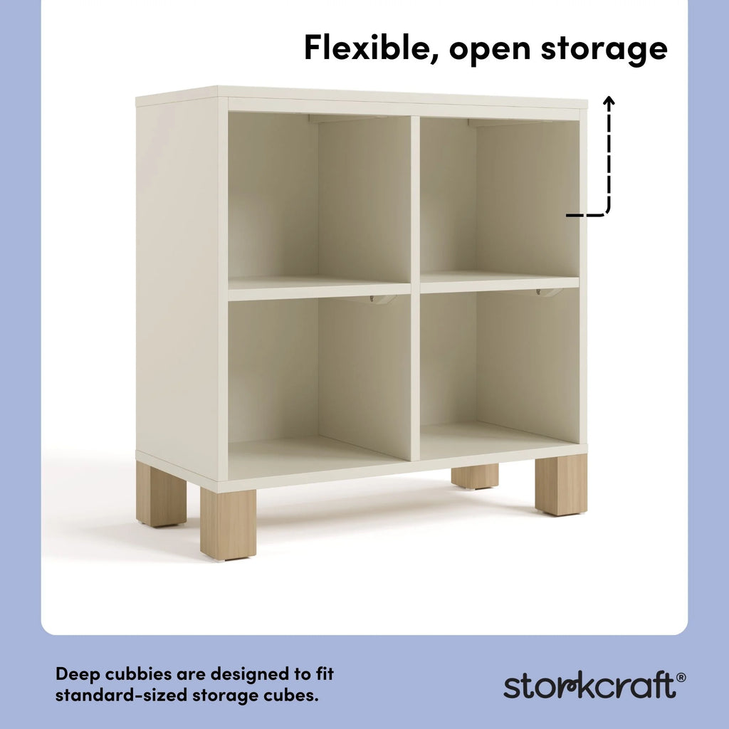 Storkcraft California Cube Organizer Children's Bookcase, Blush with Driftwood