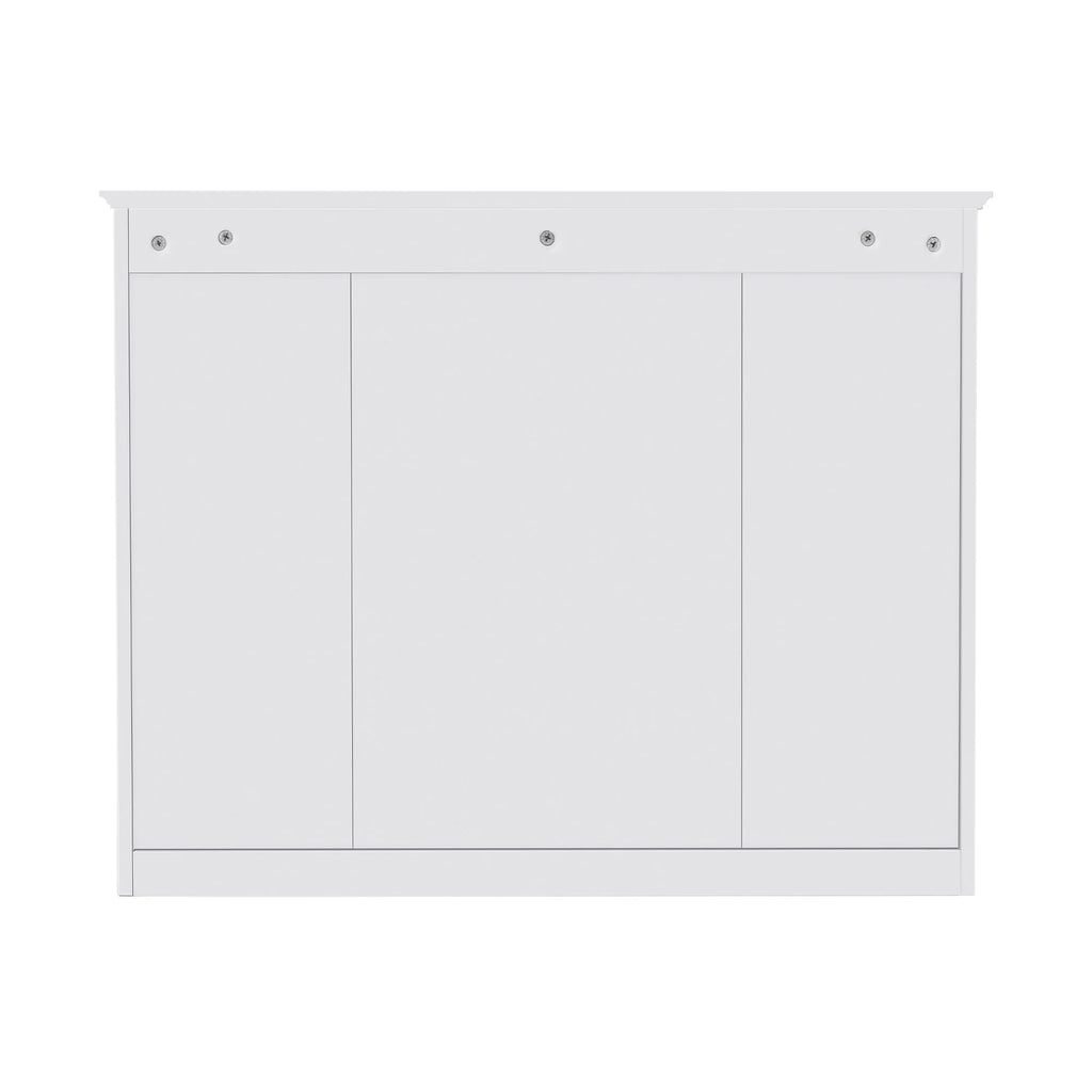 Furvclv Bathroom Wall Mirror Cabinet Modern Wall Mounted Cabinet Storage Organizer With Single Mirror Door 6 Open Shelves