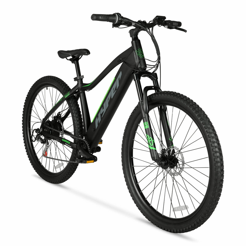 29" Hyper Bicycles 36V Class 2 Electric Mountain Bike for Adults, 350W E-Bike Motor, Black