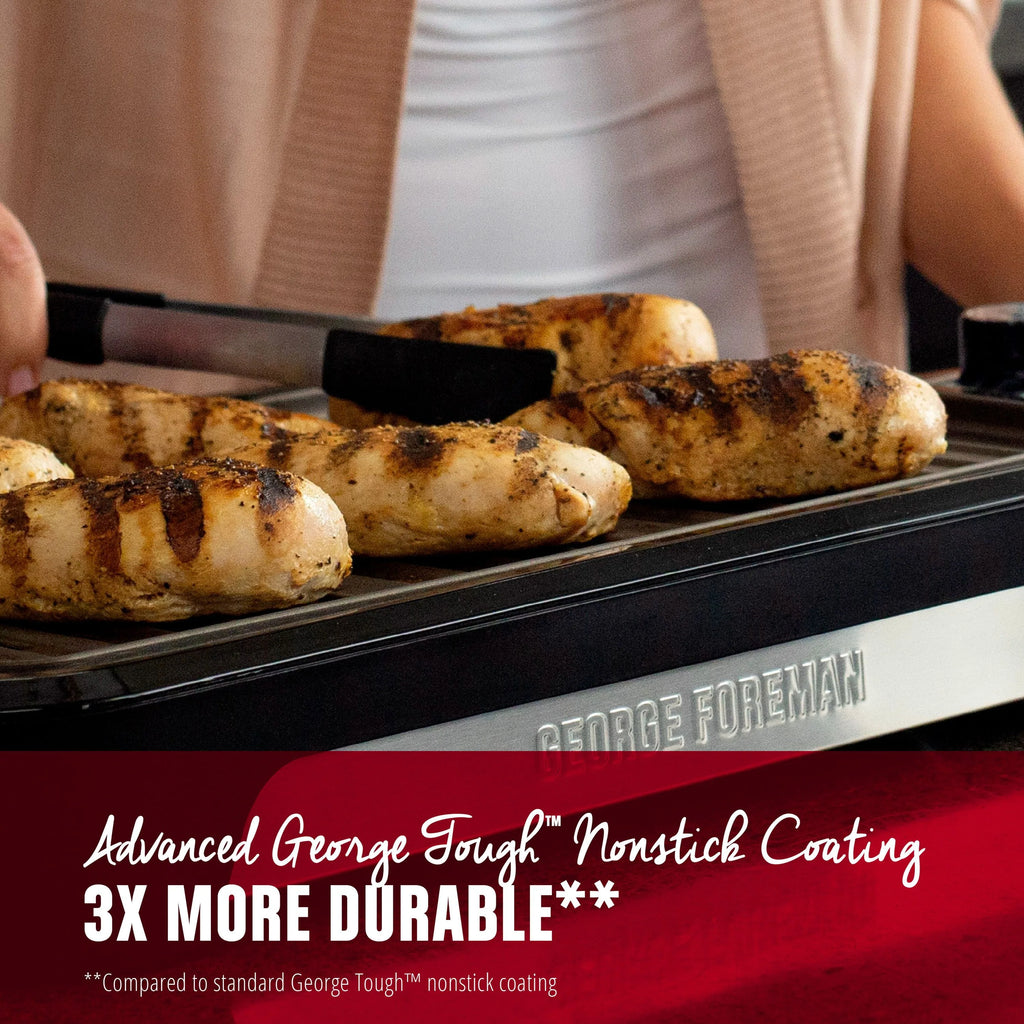 Foreman Party Size Open Grate Smokeless Grill, Black, GFS0172SB