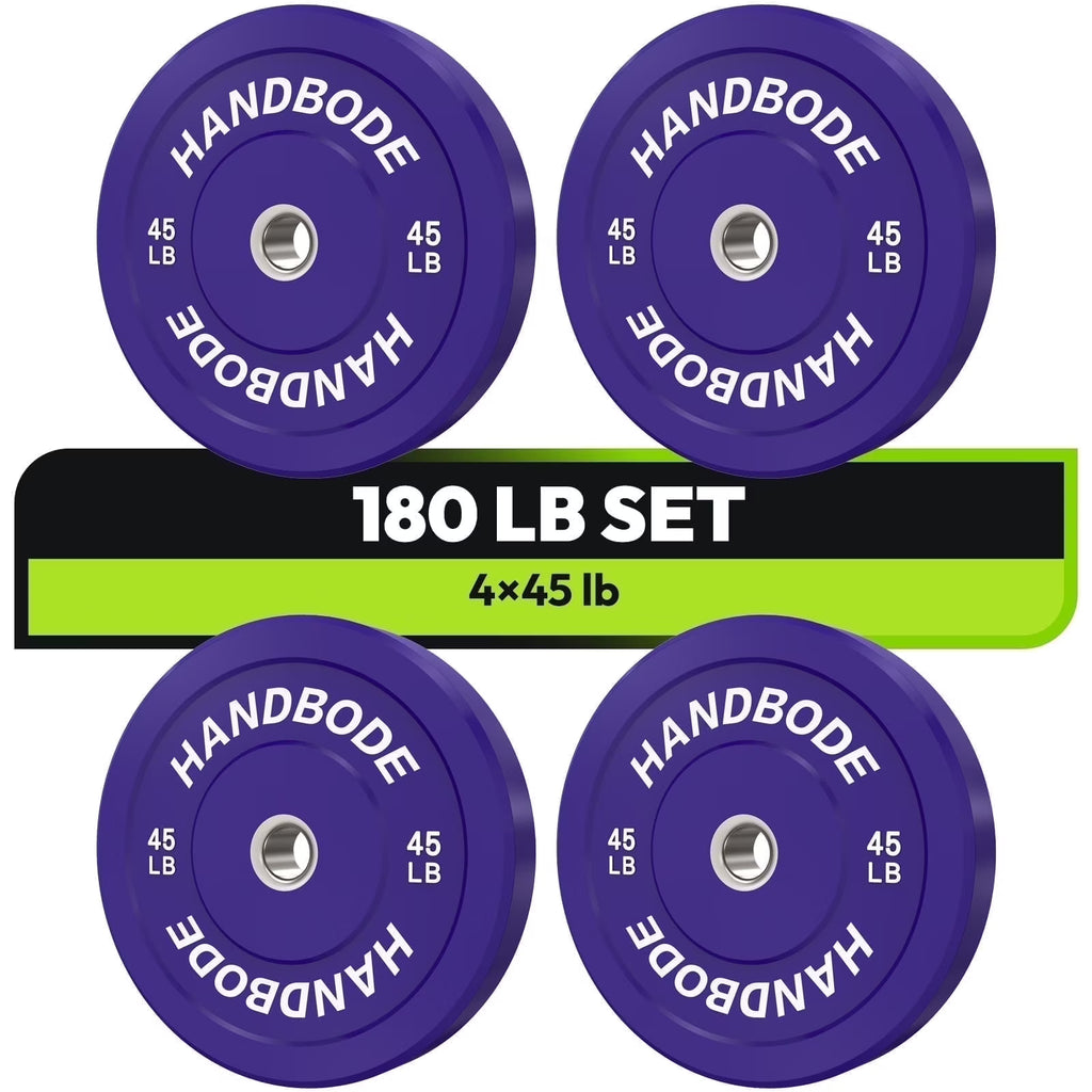HANDBODE Bumper Plates Olympic Weight Plates, Colored Rubber plate for Weight Lifting and Strength Training 140LB