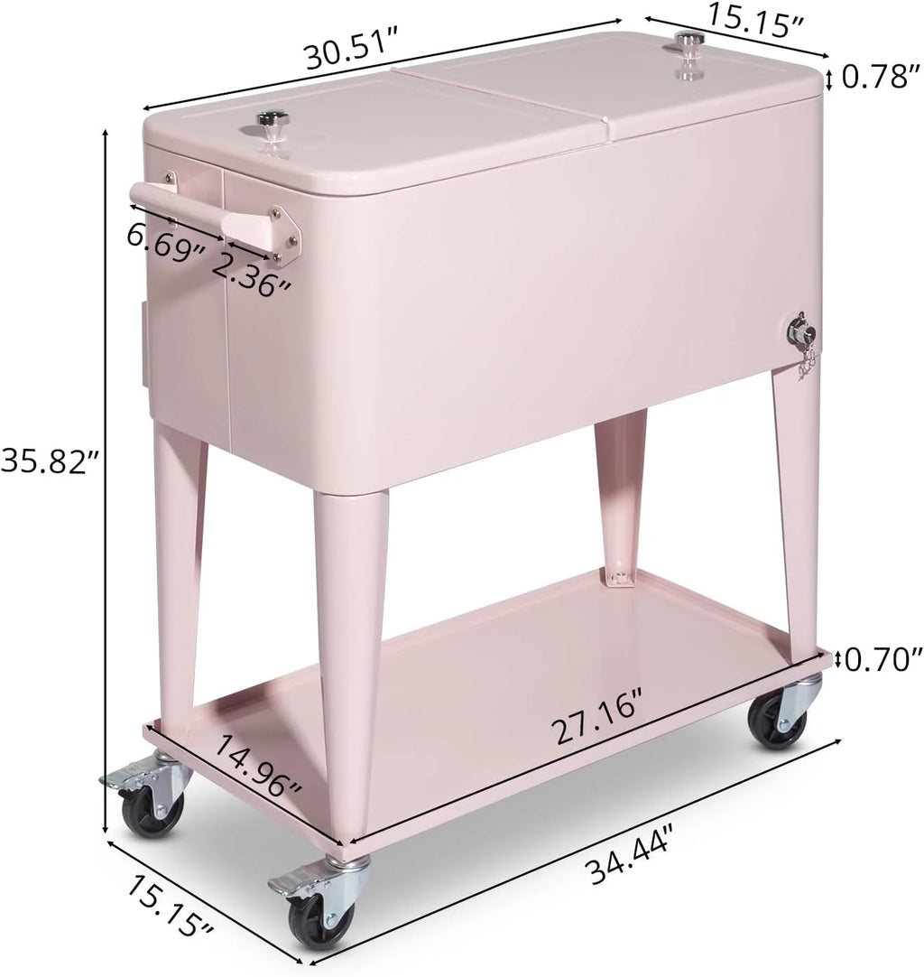 HEYWU 80 Quart Ice Chest Water Cooler with Bottle Opener, Milk White