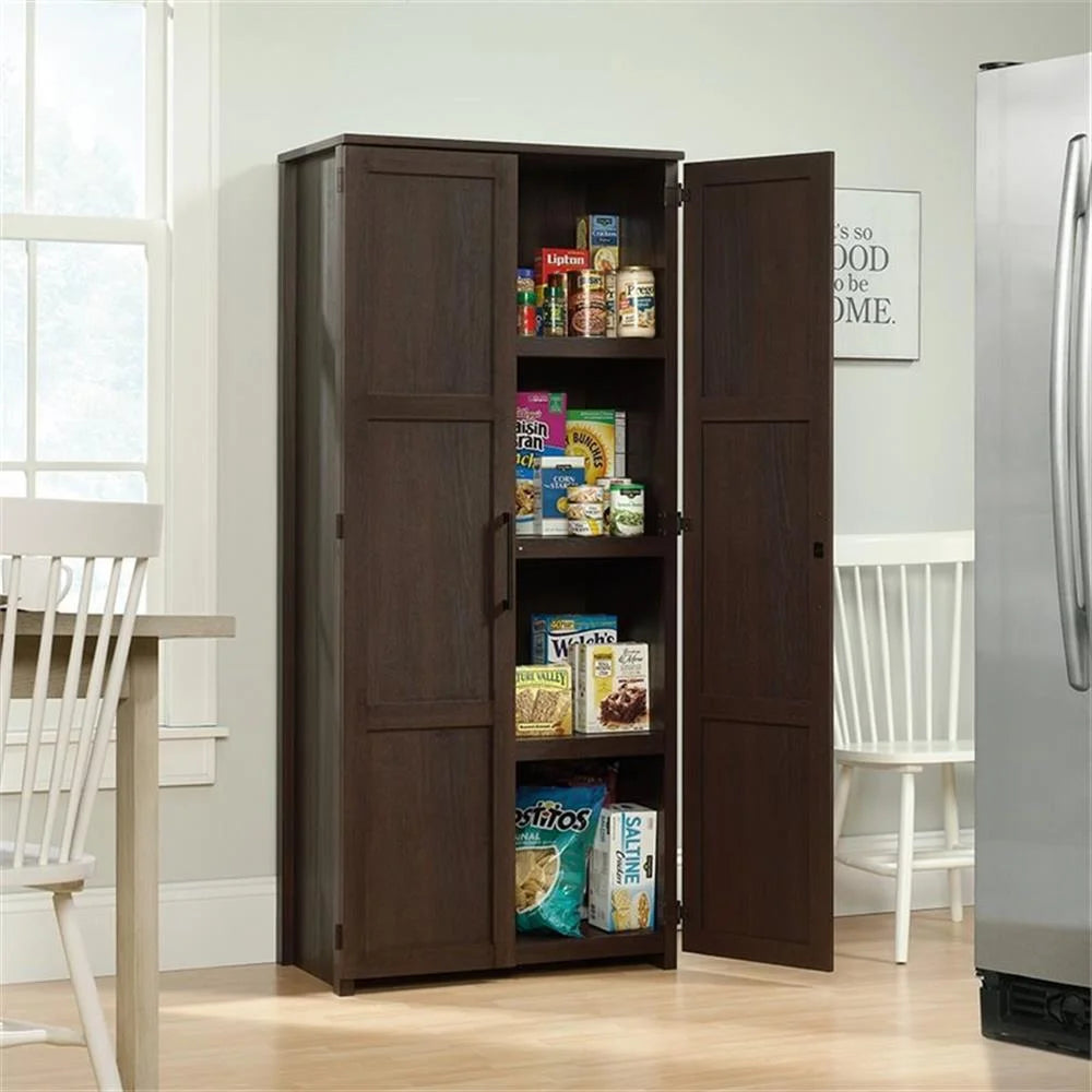 Pemberly Row Contemporary Engineered Wood Pantry in White Finish