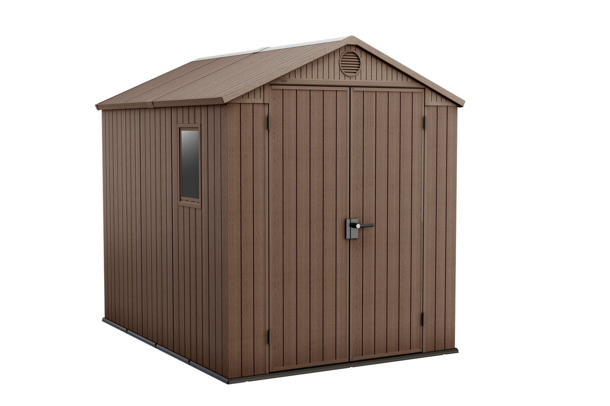 Keter Outdoor Storage Shed, Durable Resin, Compact & Portable, Store-It-Out Darwin, Grey
