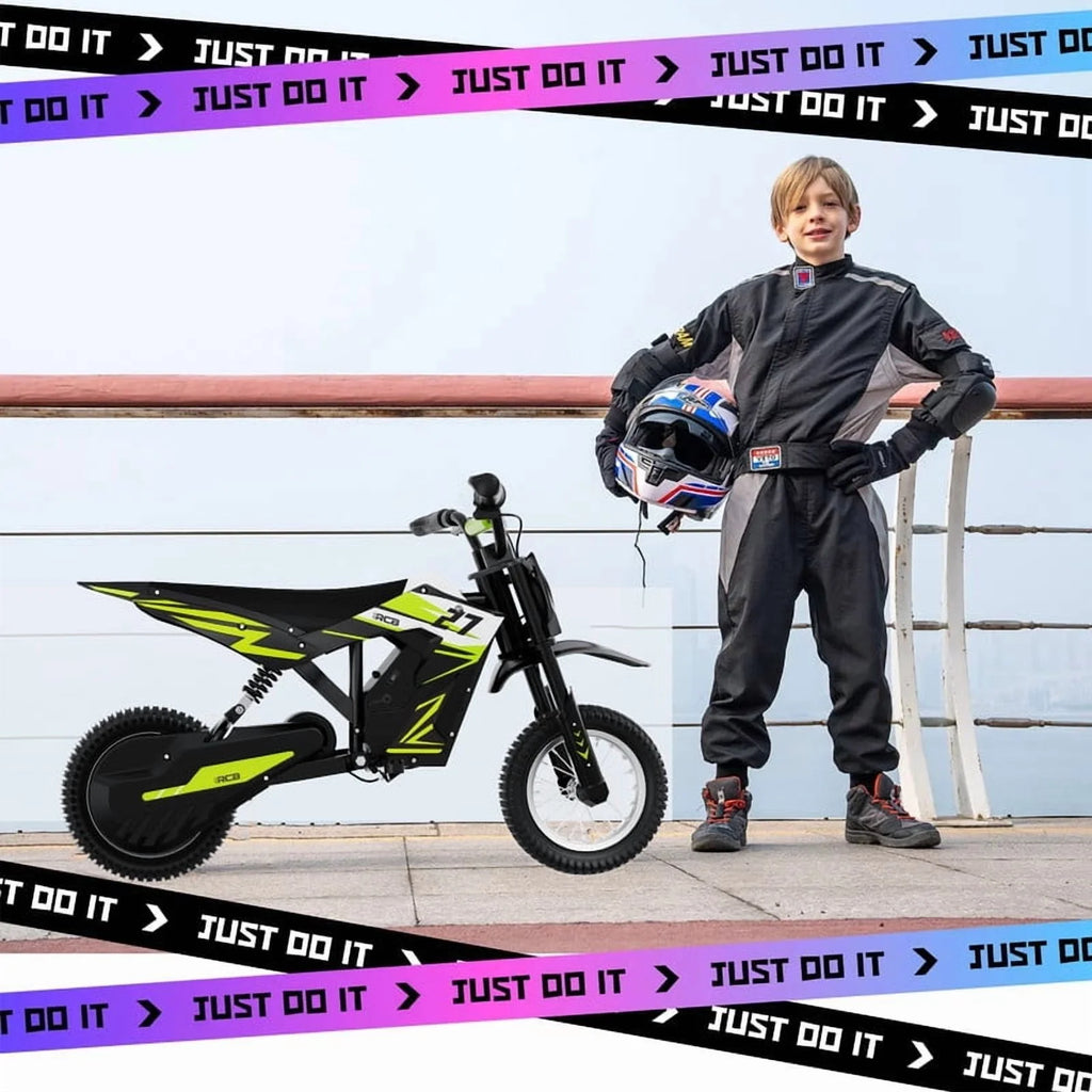 RCB Electric Dirt Bike,36V&300W&10Miles,3 Speed Modes Motocross for Kids Ages 3-12 Red