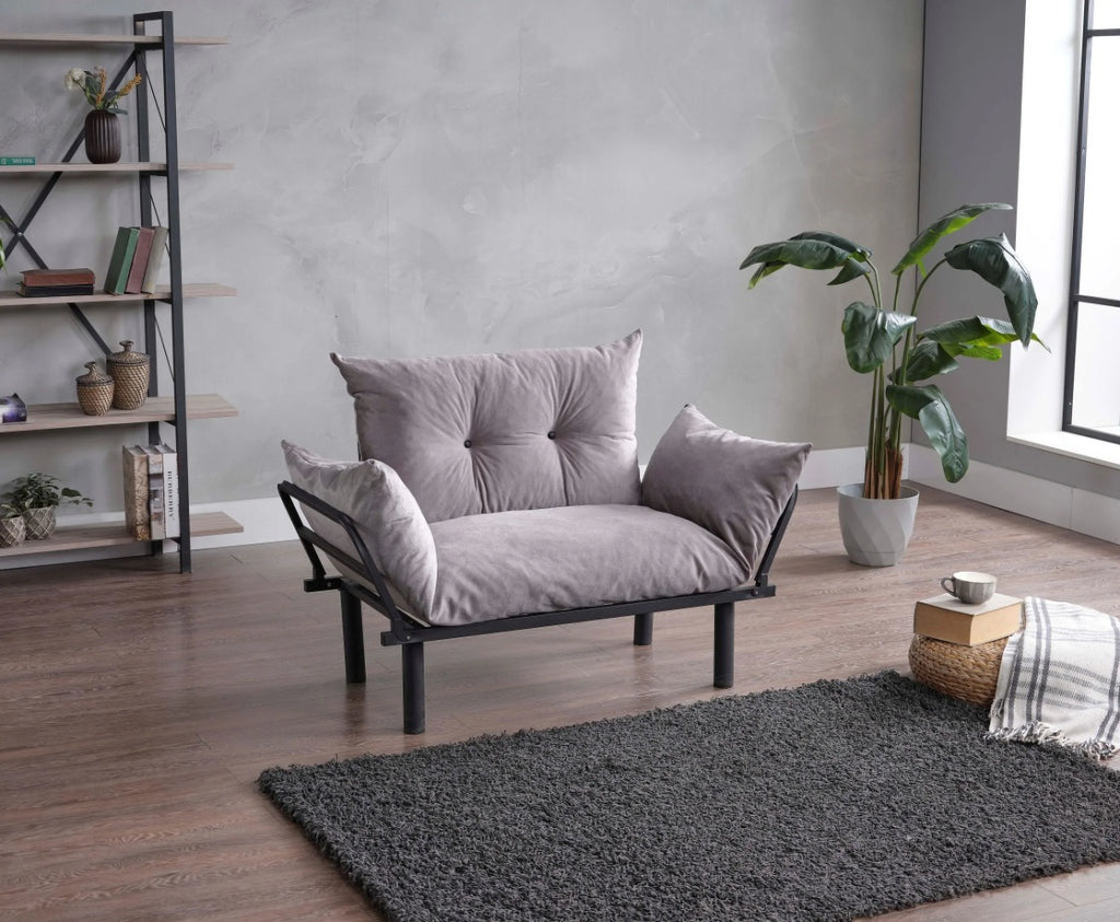 JINS&VICO Futon Love Seats with Adjustable Backrest, 2 Seat Convertible Sofa for Living Room, Small Space, Offices, Dorm, Studio,Sofa Chair(Pink)