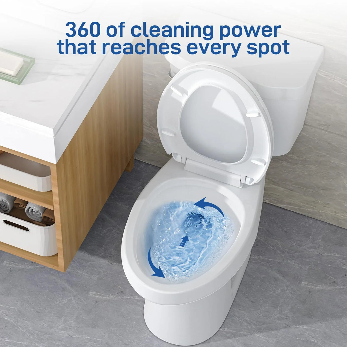 Two-Piece Elongated 1.28 GPF Siphonic Flush Toilet with Soft Close Seat, Universal Height ADA Cotton White (Toilet Seat Included)