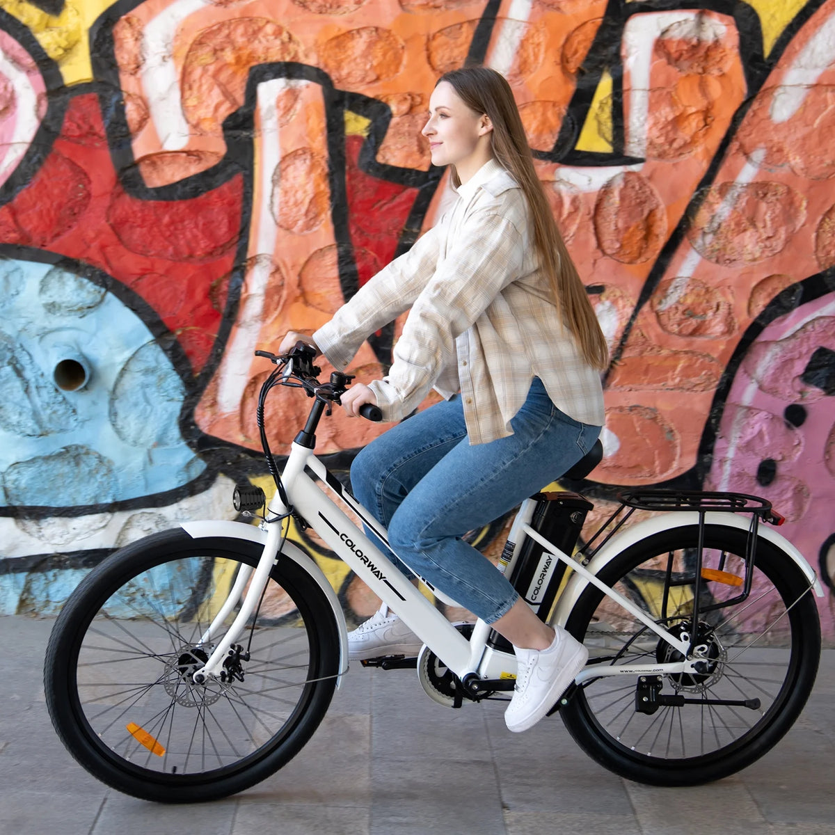 COLORWAY 26" Electric Bike for Woman, 500W Powerful Motor, 36V 12AH Removable Battery E Bike, , Max. Speed 19.9MPH Electric Bicycle UL2849