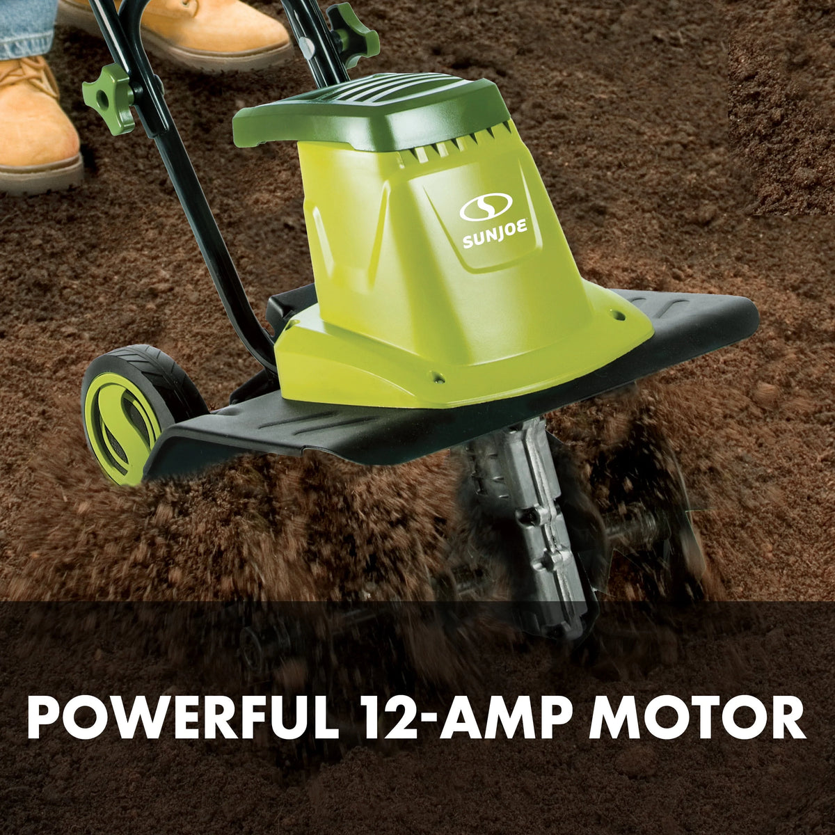 Sun Joe Electric 16-inch Garden Tiller + Cultivator, 12-Amp, 3-Position
