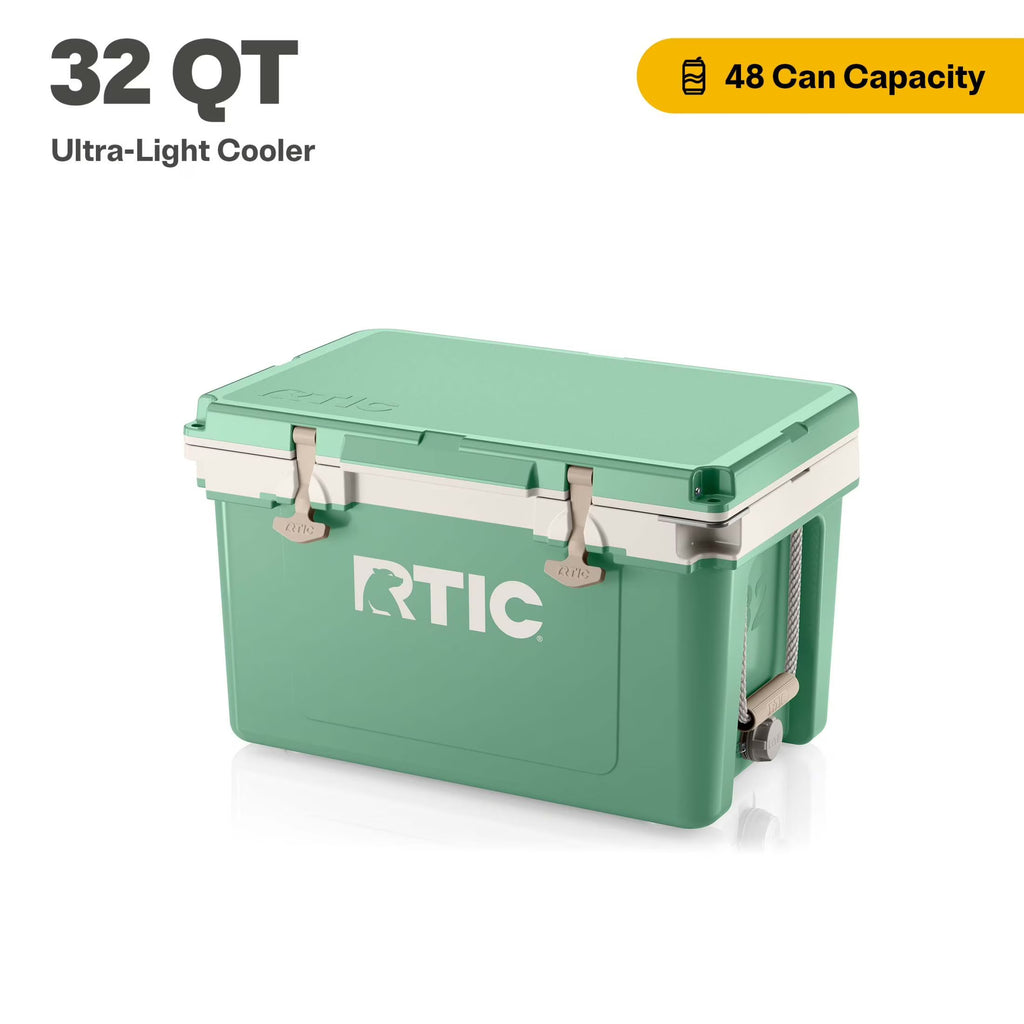 RTIC 32 QT Ultra-Light Hard-Sided Ice Chest Cooler, Fits 48 Cans, Dark Grey & Cool Grey