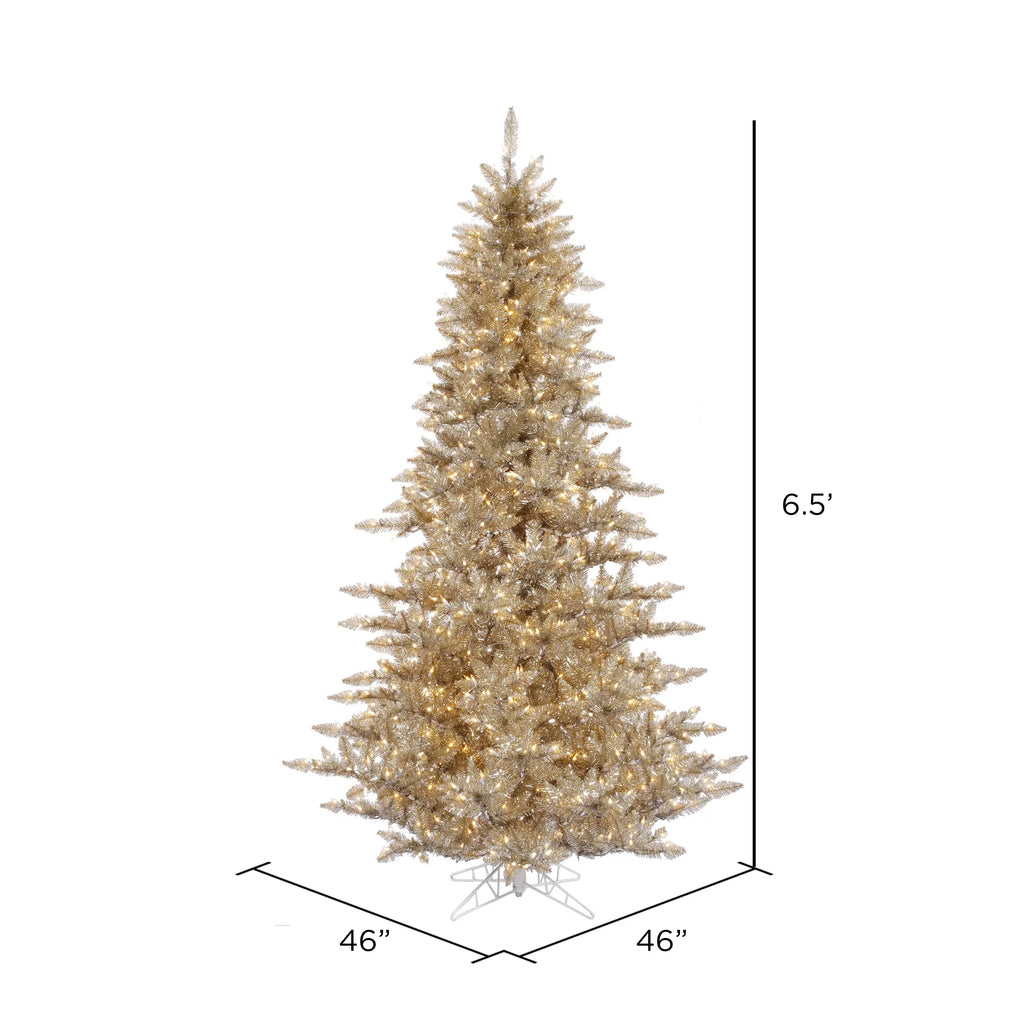 Vickerman 4.5' Champagne Fir Artificial Christmas Tree, Warm White Dura-lit LED Lights