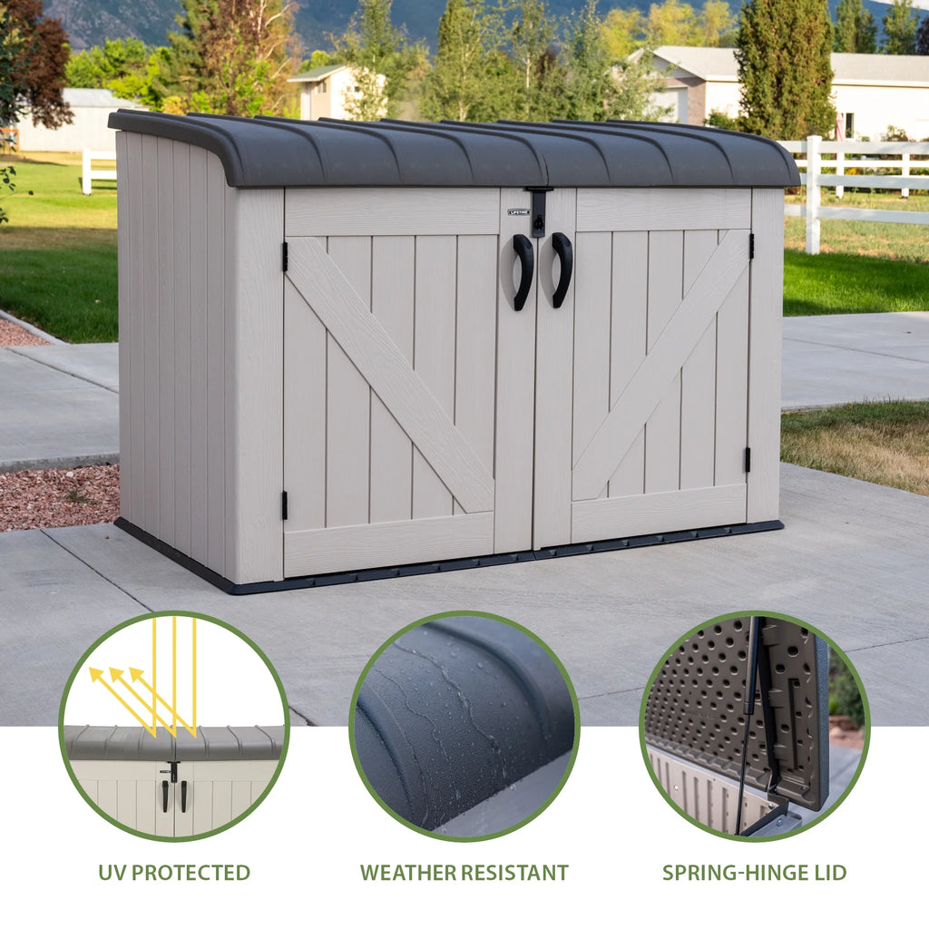 Lifetime Lockable DIY Polyethylene Storage Shed 6.25' x 3.5', 19.17 Sq. Ft., Tan & Brown (60170)