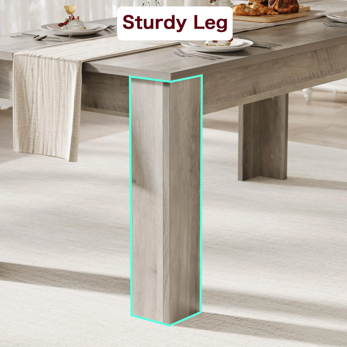 Dining Table for 4-6,63-inch Dining Tables for 4,Farmhouse Kitchen Table with Large Tabletop,Rectangular Dining Room Table,Kitchen Dining Table Dinner Table for Kitchen,Living Room��Only table��