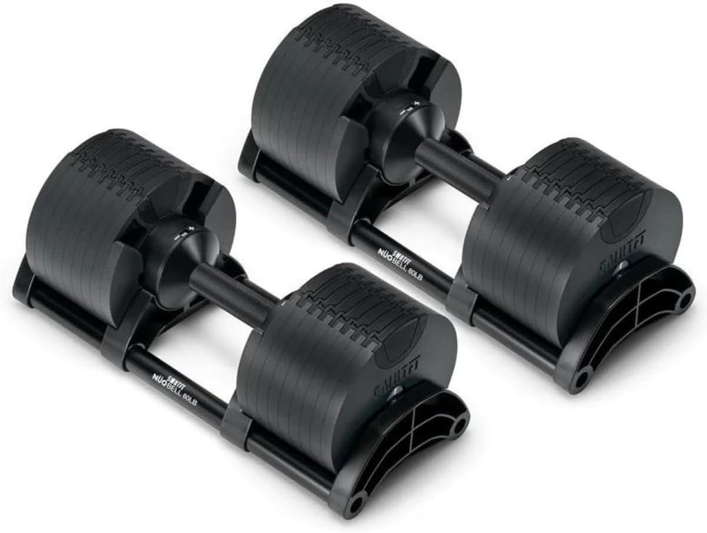 SMRTFT NUOBELL - All-in-One, Durable, Adjustable Dumbbells, Black, 5-80 lb