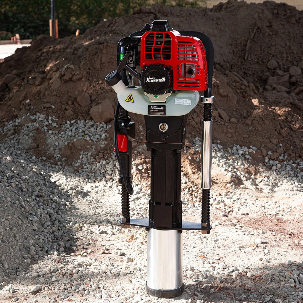 XtremepowerUS 52CC Gas Powered T-Post Driver, 1900W Heavy Duty Fence Post Driver, 2 Heads