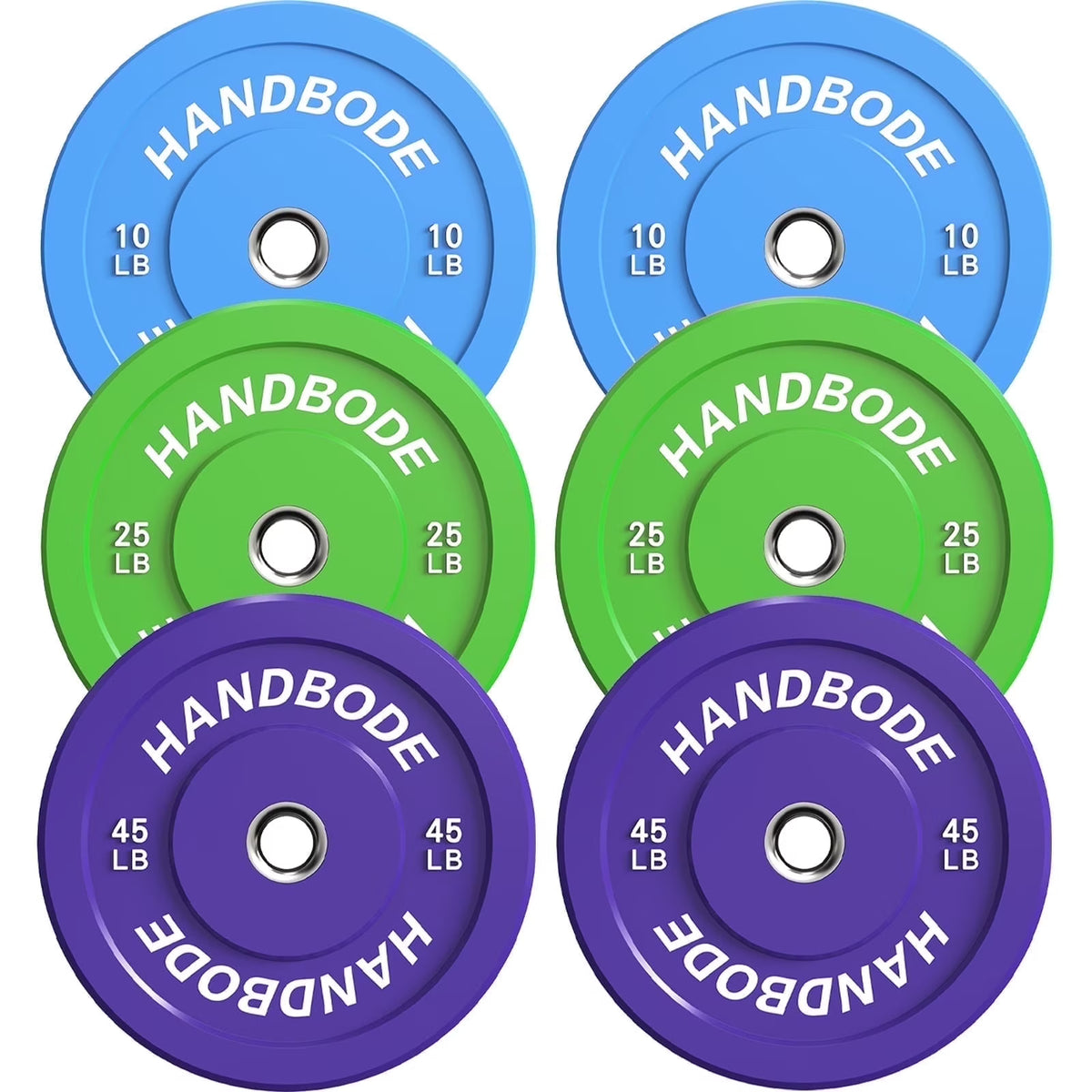 HANDBODE Bumper Plates Olympic Weight Plates, Colored Rubber plate for Weight Lifting and Strength Training 140LB