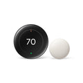 Google Nest Learning Thermostat (4th Gen) with Nest Temperature Sensor (2nd Gen) - Energy Saving Smart Thermostat with Adaptive Eco - Works with Alexa and Google Home App - Polished Obsidian