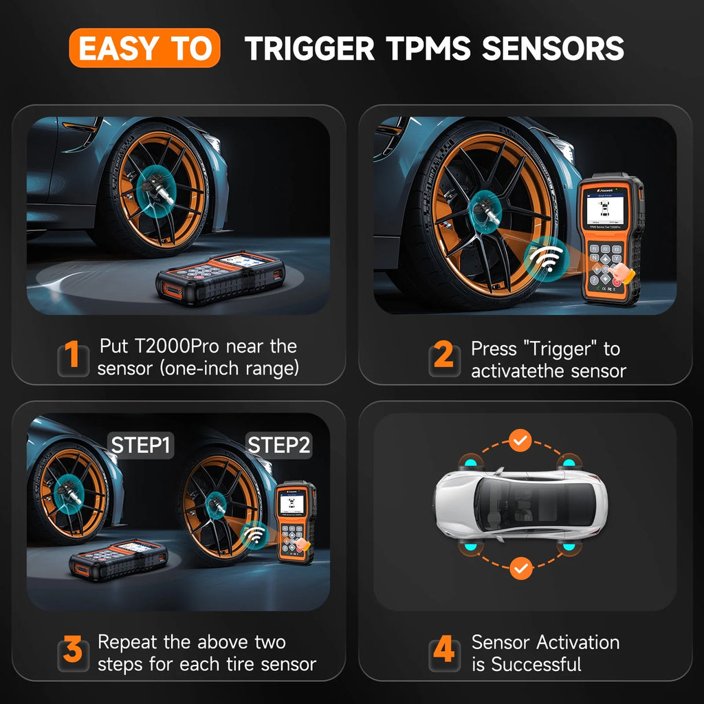 FOXWELL TPMS Reset Tool relearn Tool, Activate/Relearn All Sensors, TPMS Scan Tool Read/Clear DTCs, TPMS Program-ming Tool