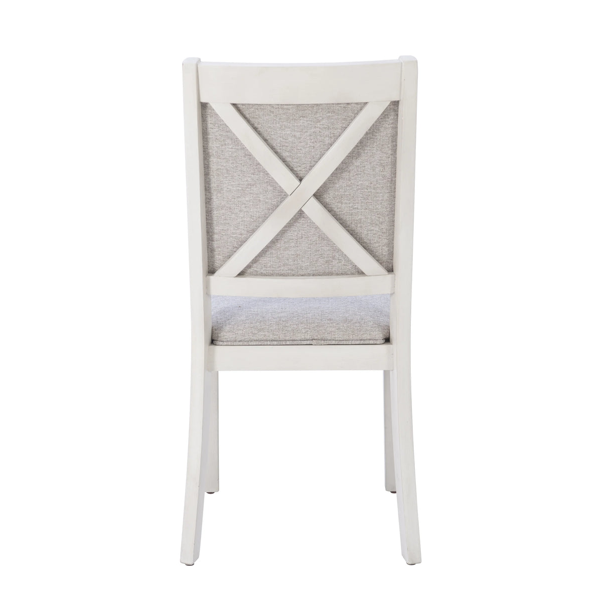 Powell Drew 7-Piece Farmhouse Acacia Dining Table with Chairs, White/Gray