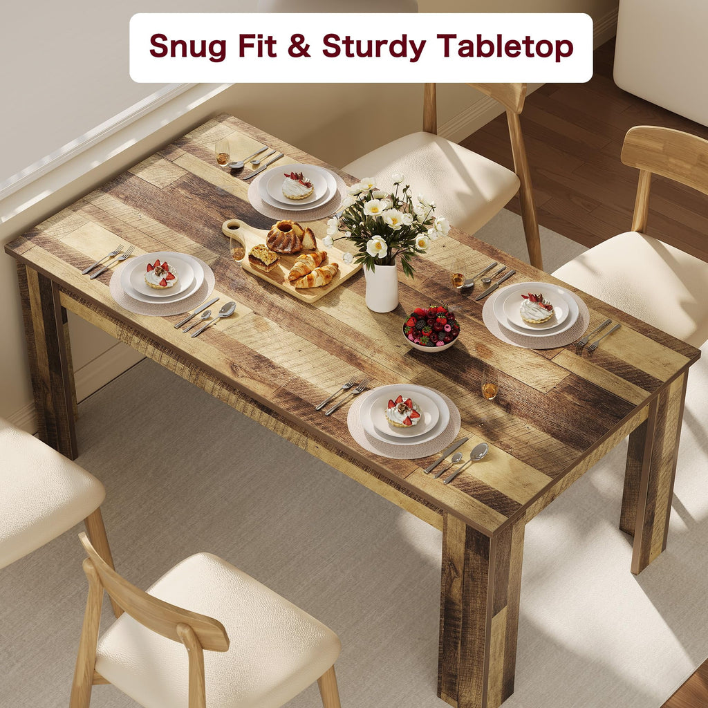 Dining Table for 4-6,63-inch Dining Tables for 4,Farmhouse Kitchen Table with Large Tabletop,Rectangular Dining Room Table,Kitchen Dining Table Dinner Table for Kitchen,Living Room��Only table��