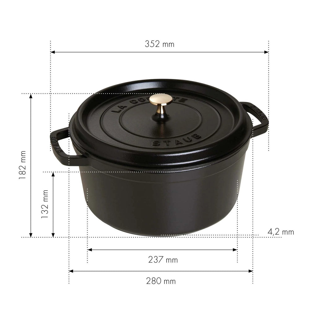 Staub Cast Iron 7-qt Round Cocotte - Grenadine
