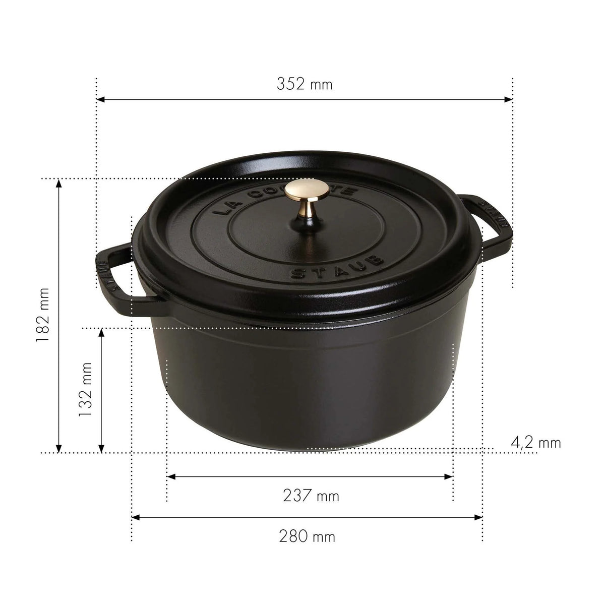 Staub Cast Iron 7-qt Round Cocotte - Grenadine