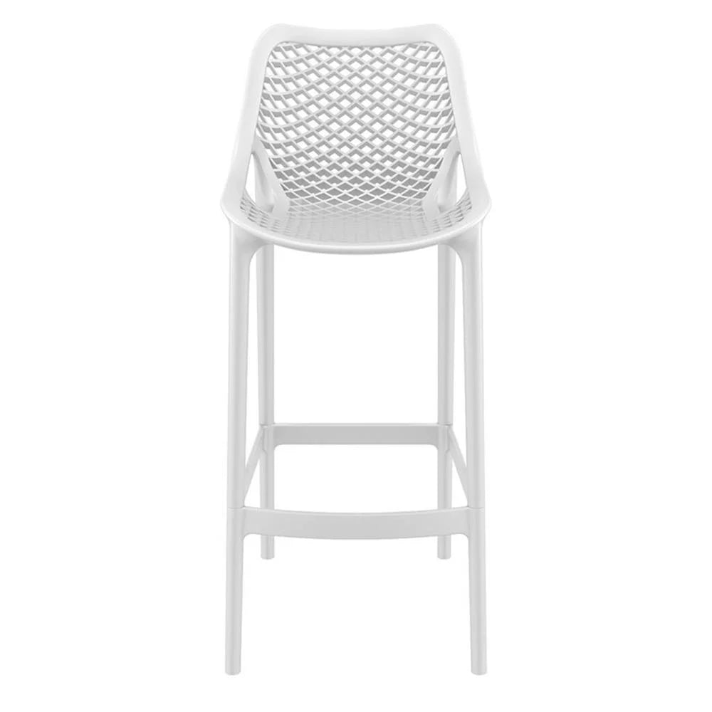 Home Square Polypropylene Patio Bar Stool in Taupe - Set of 2