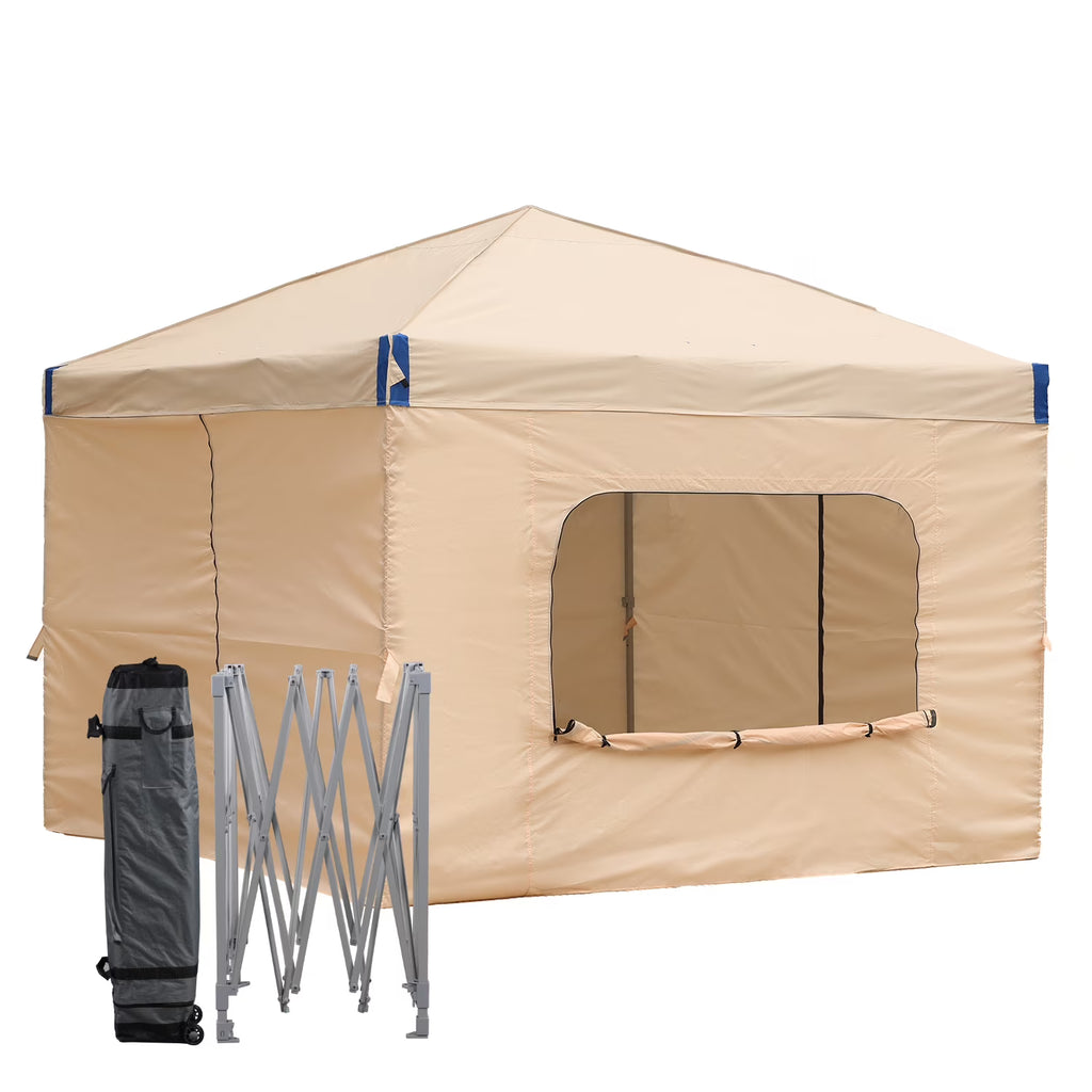 Aoodor Pop Up Canopy Tent with Removable Mesh Window Sidewalls, Portable Instant Shade Canopy with Roller Bag