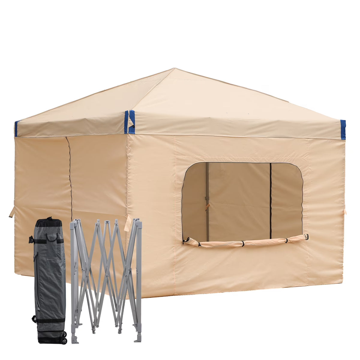 Aoodor Pop Up Canopy Tent with Removable Mesh Window Sidewalls, Portable Instant Shade Canopy with Roller Bag