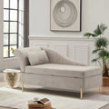 Andeworld Chaise Lounges Indoor Chair, Modern Upholstered Tufted Chaise Lounge Chair Indoor Faux Suede Sofa Recliner Couch for Bedroom Office Living Room Left Arm Facing Chaise Lounge（Khaki�?,This modern lounge couch sofa is made of highly elastic