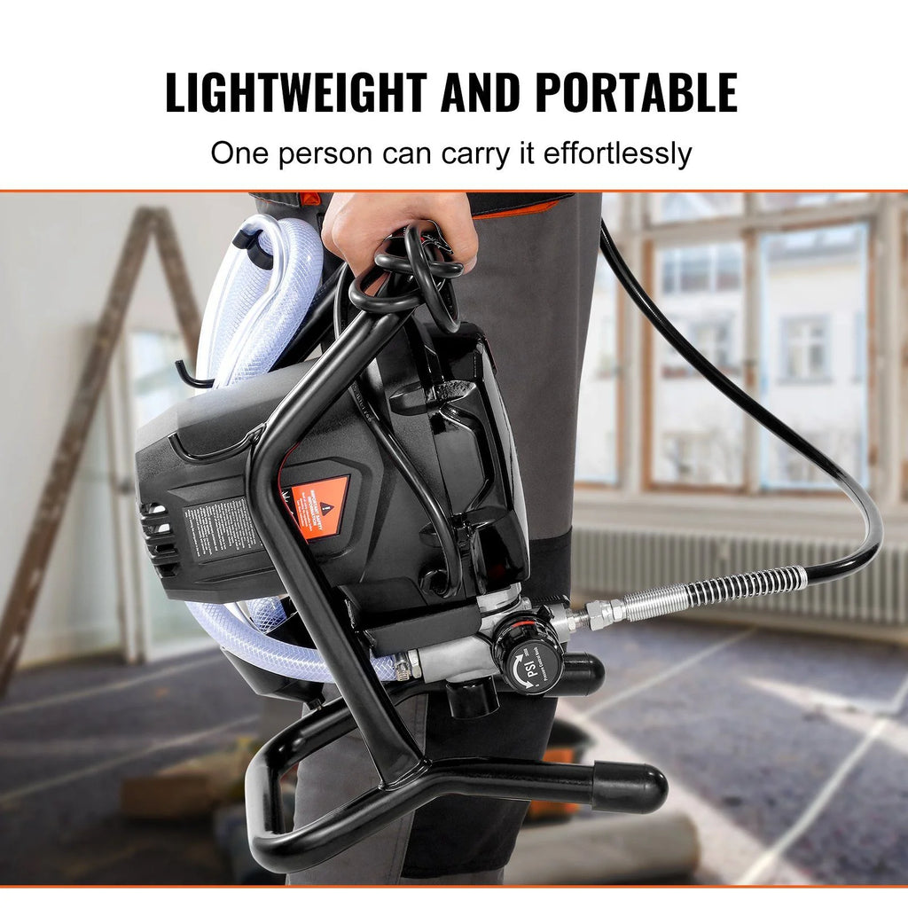 Stand Airless Paint Sprayer 3000 PSI 750W Electric High-Pressure Handheld Sprayer for Interior Exterior Walls, Furniture, Fences with Adjustable Speed Control and Extension Pole