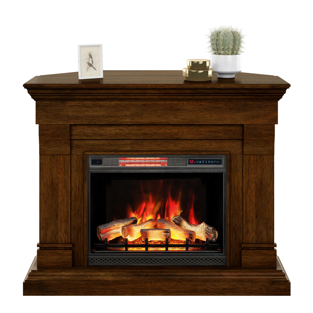 Tresanti Norah 52.9' Mantel with Corner Extension and ClassicFlame Electric Fireplace
