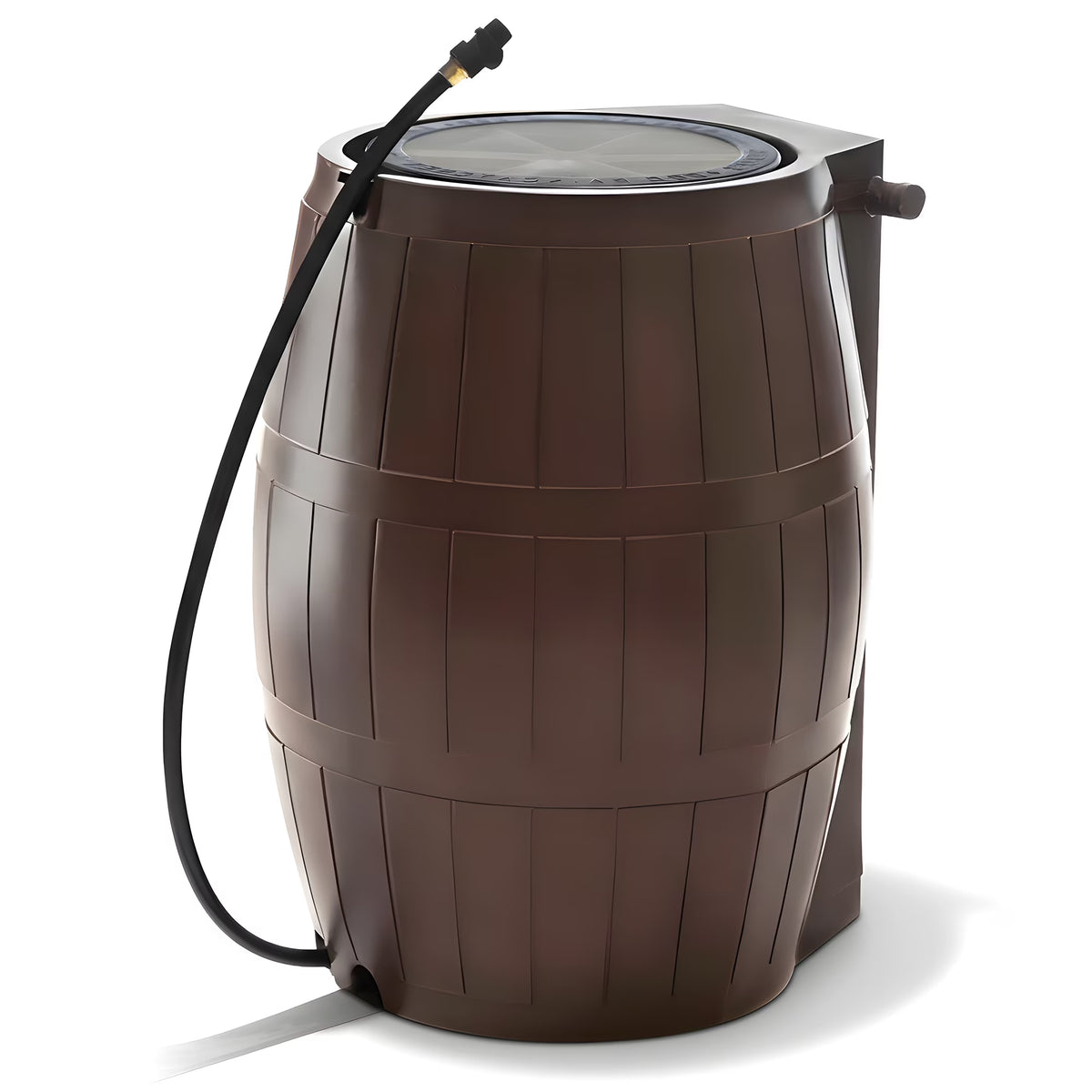 FCMP Outdoor RC4000 Raincatcher 50 Gallon Rain Catcher Barrel, Brown