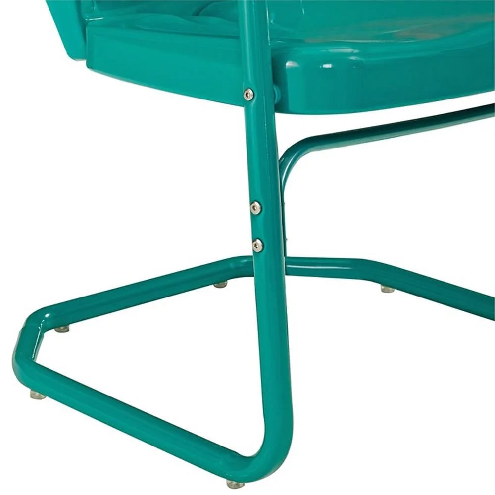 Crosley Ridgeland 2Pc Outdoor Metal Armchair Set - 2 Chairs-Color:Bright Red Gloss