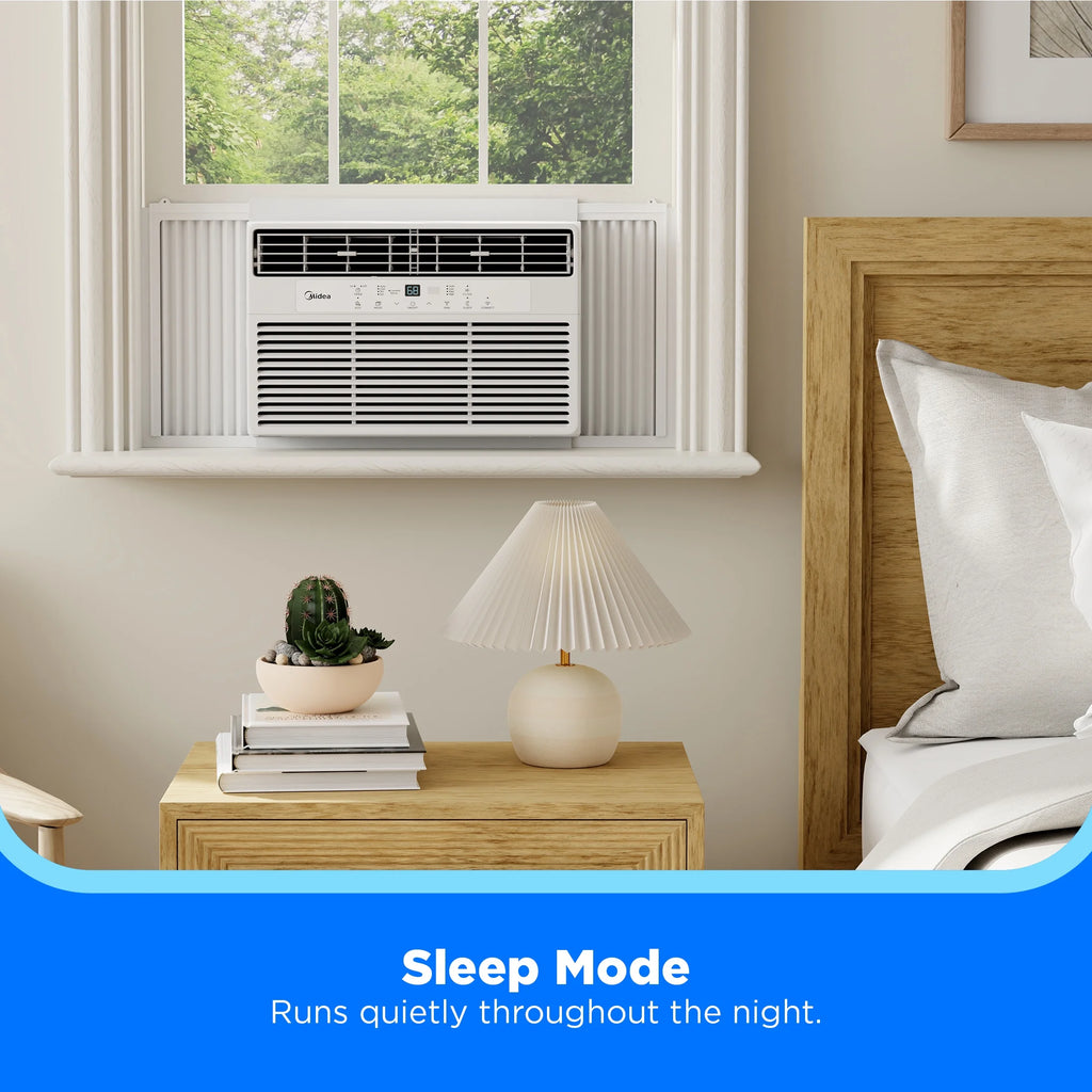 Midea 8,000 BTU 115V Smart Window Air Conditioner with Comfort Sense Remote, up to 350 Sq. ft., White, MAW08S1DWWT, New