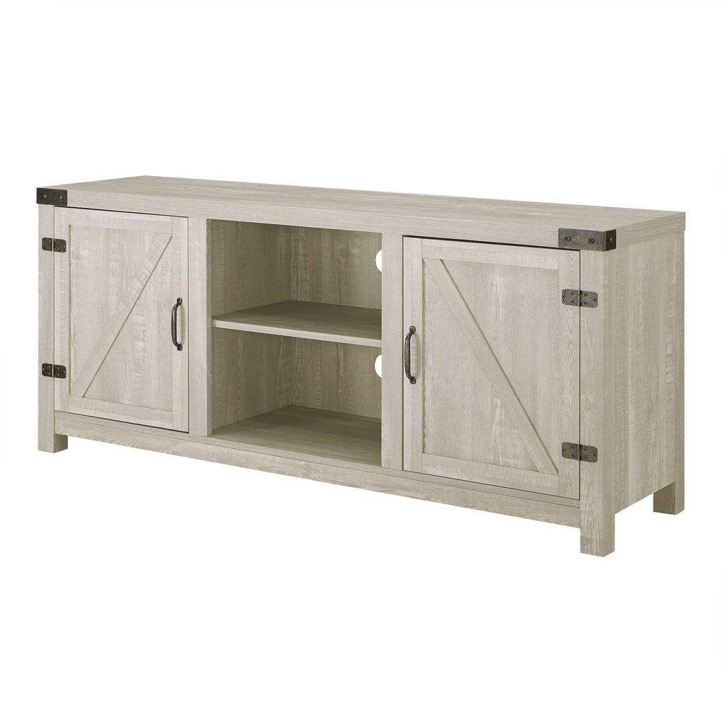 Walker Edison Modern Farmhouse Barn Door TV Stand for TVs up to 65", Grey Wash