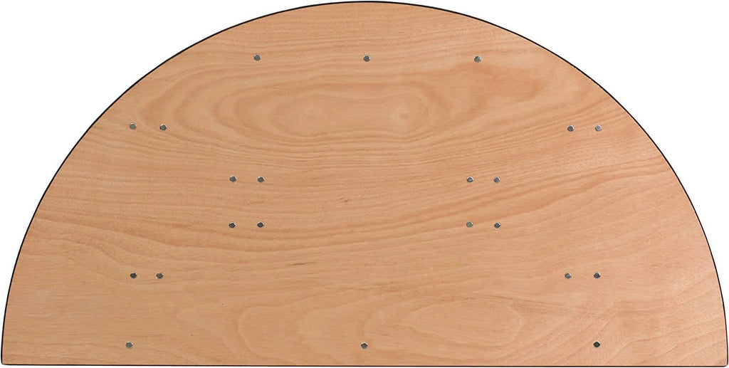 BizChair 5-Foot Half-Round Wood Folding Banquet Table - Event & Catering Table